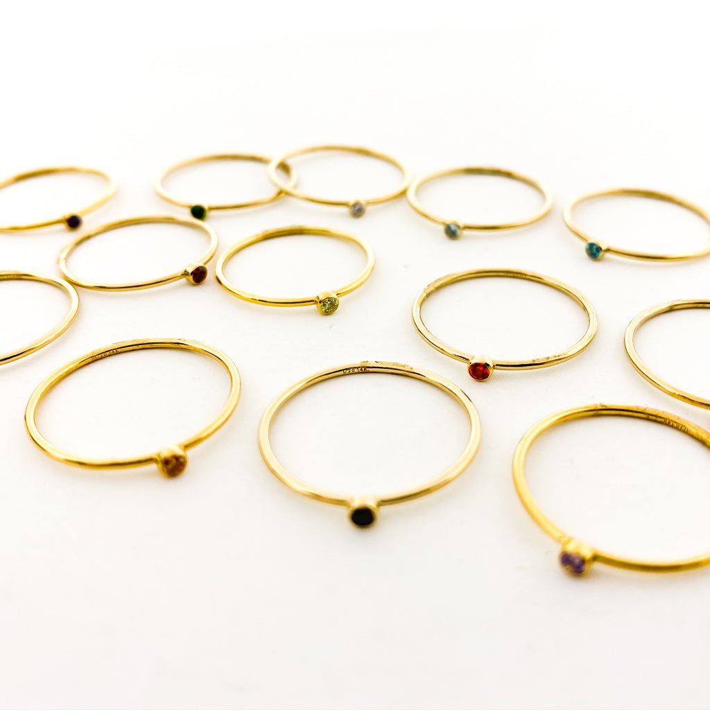 Bella Birthstone Stacking Ring | Gold - MTT Collective