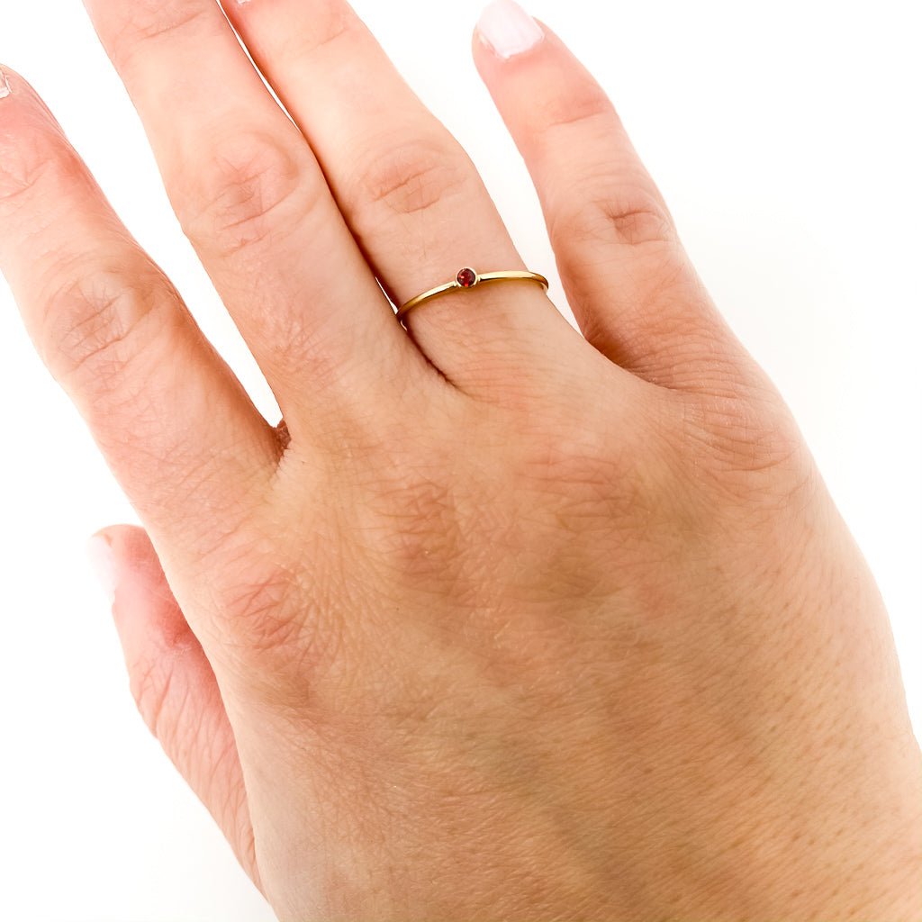Bella Birthstone Stacking Ring | Gold - MTT Collective