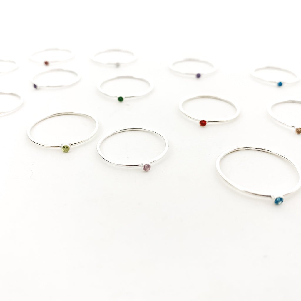 Bella Birthstone Stacking Ring | Silver - MTT Collective