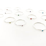 Bella Birthstone Stacking Ring | Silver - MTT Collective