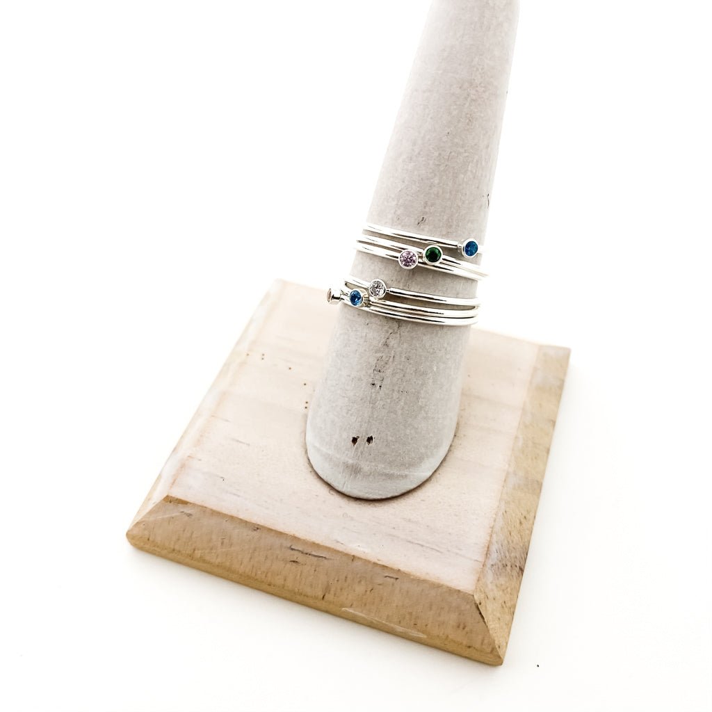 Bella Birthstone Stacking Ring | Silver - MTT Collective