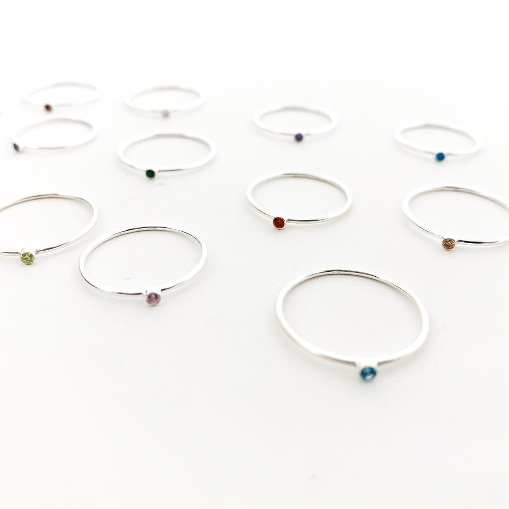 Bella Birthstone Stacking Ring | Silver - MTT Collective