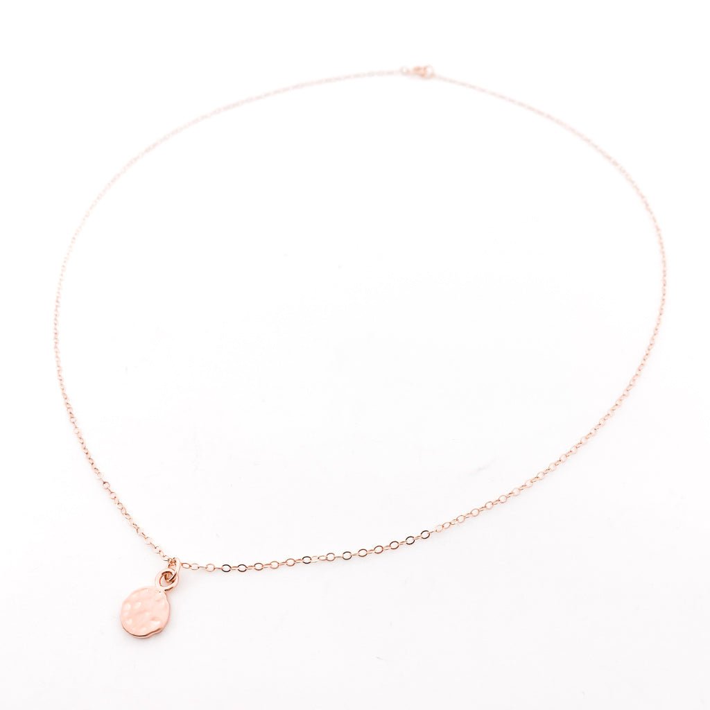 Brielle Textured Vermeil Charm Necklace | Rose Gold - MTT Collective