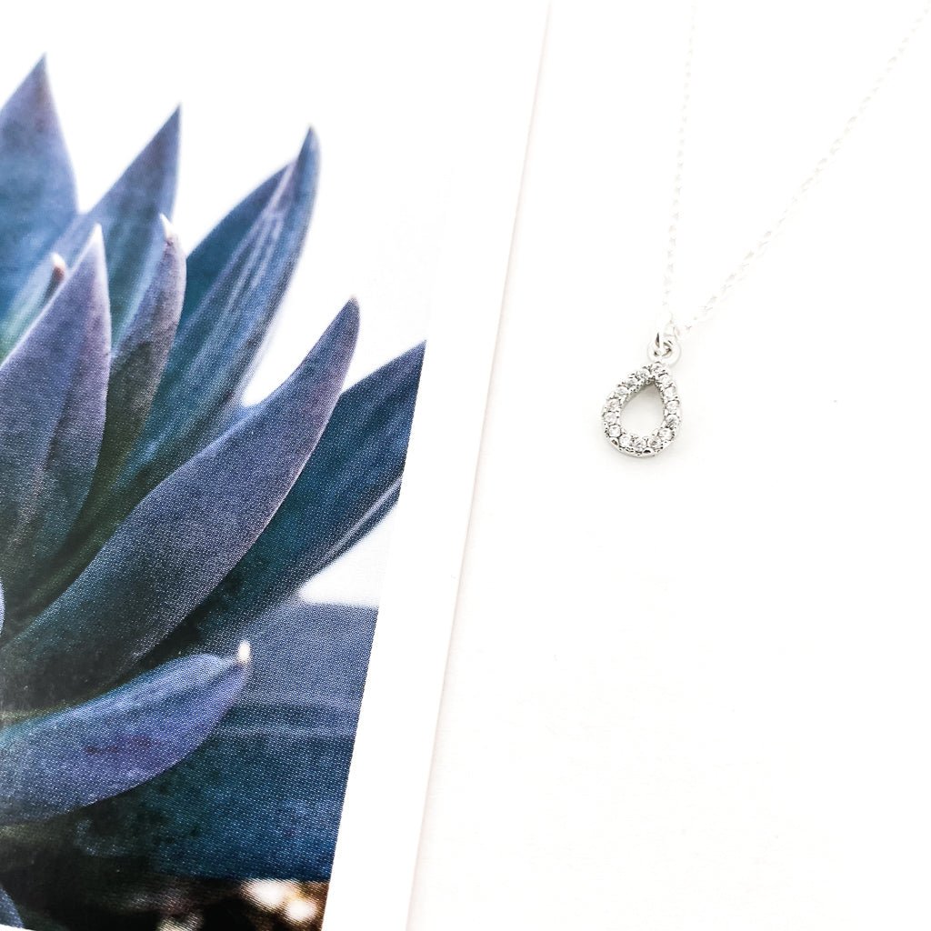 Crystal Open Drop Necklace | Silver - MTT Collective