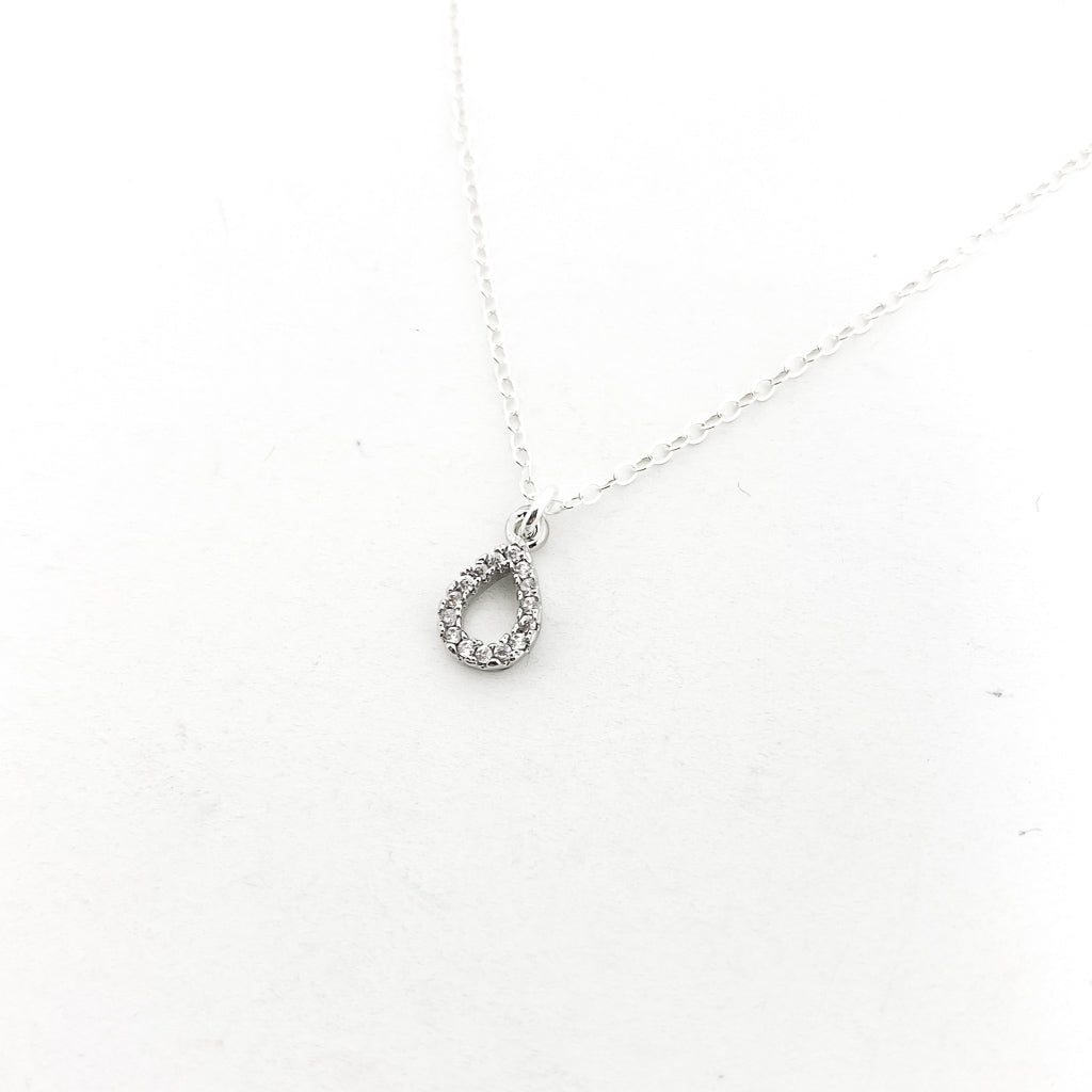 Crystal Open Drop Necklace | Silver - MTT Collective