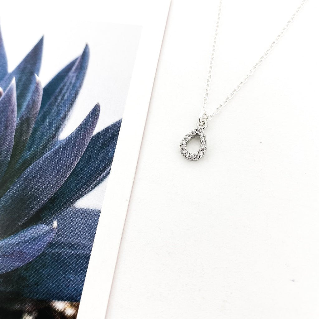 Crystal Open Drop Necklace | Silver - MTT Collective