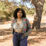 Plus Size Padded Crochet Lace Longline Bralette - MTT Collective