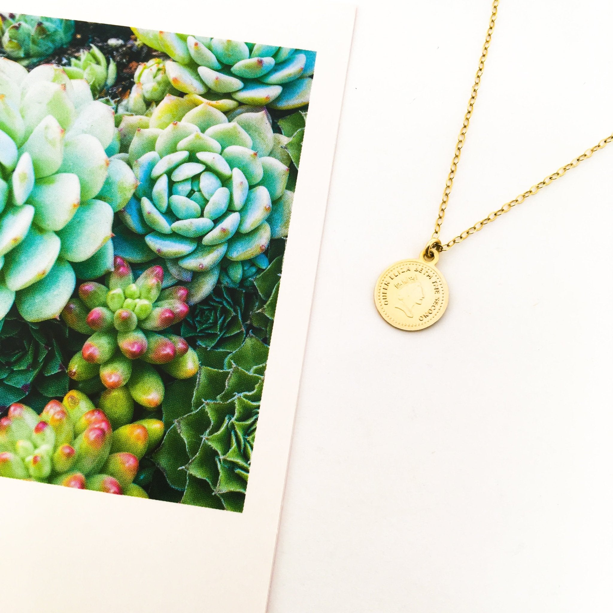 Daphne Mini Double - Sided Queen Elizabeth Coin Necklace | Gold - MTT Collective