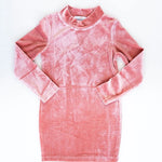 DELTA MOCK NECK DRESS - MOMMY & ME - CHILDREN'S - ANTIQUE BRASS VELOUR - MTT Collective