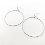 Demi Twisted Hammered Hoop Earrings | Silver - MTT Collective