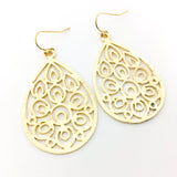 Diana Floral Drop Brushed Earrings - MTT Collective