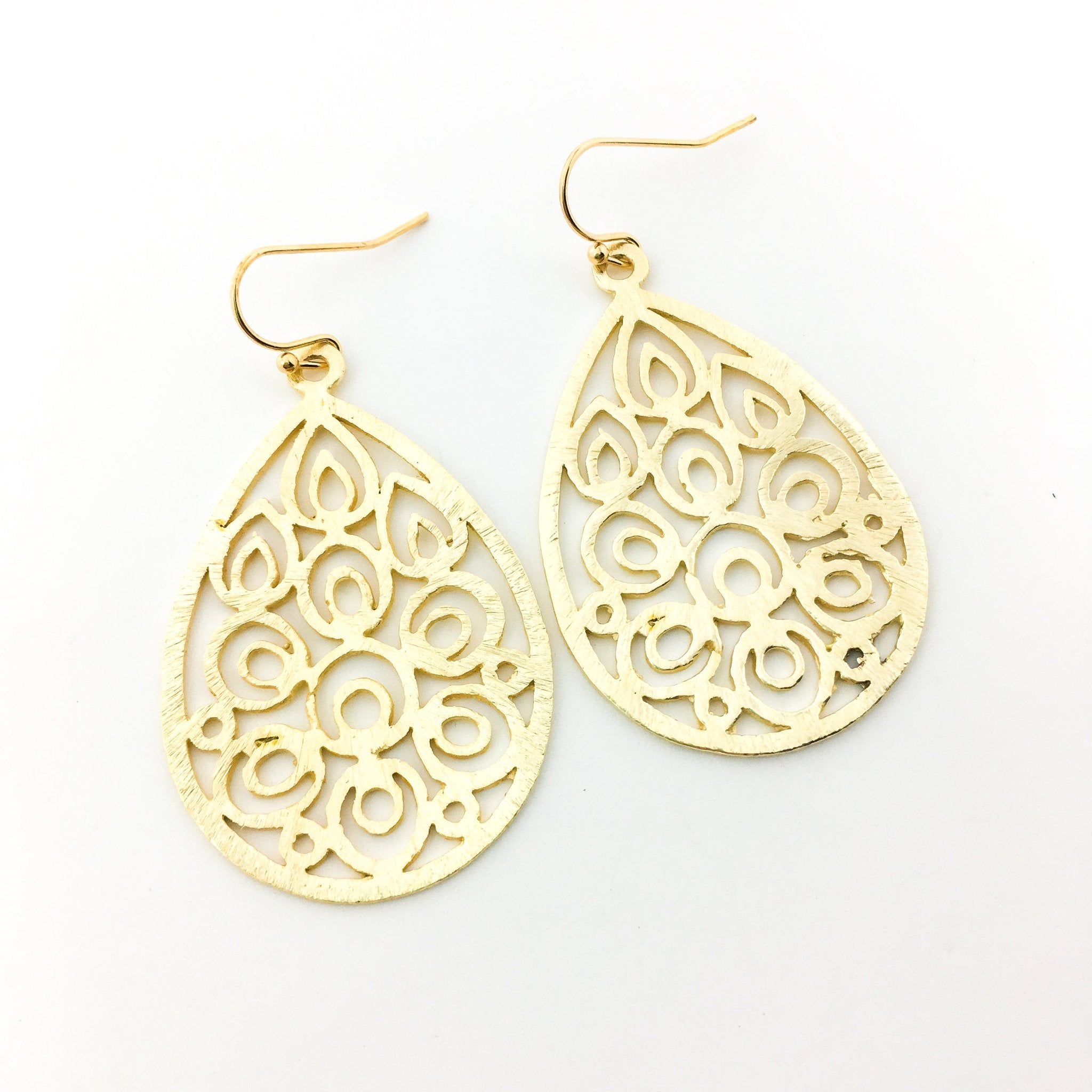 Diana Floral Drop Brushed Earrings - MTT Collective