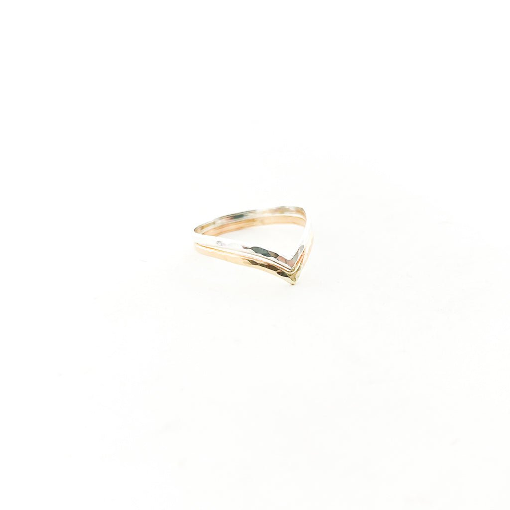 Double V Ring | Silver & Gold - MTT Collective