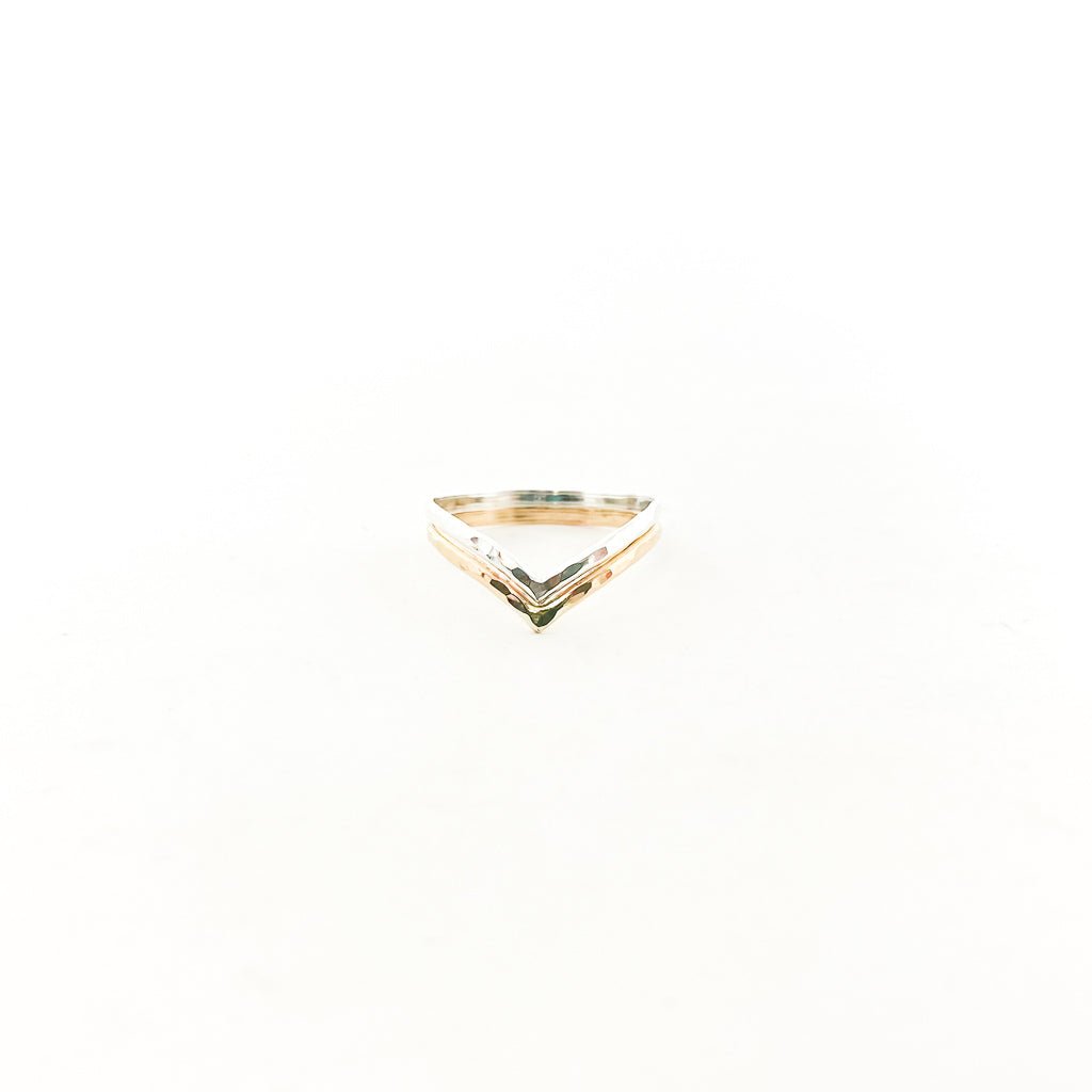 Double V Ring | Silver & Gold - MTT Collective