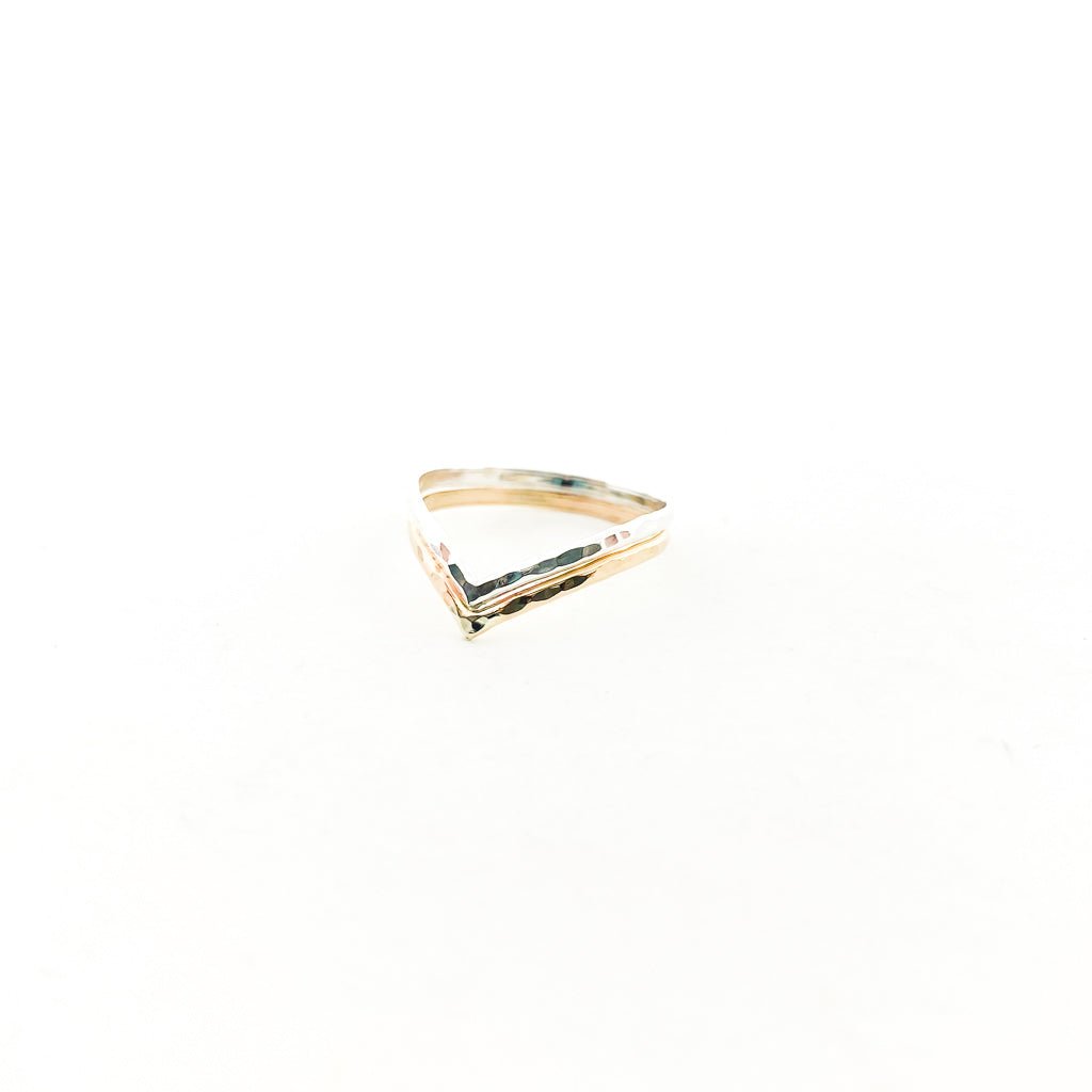 Double V Ring | Silver & Gold - MTT Collective