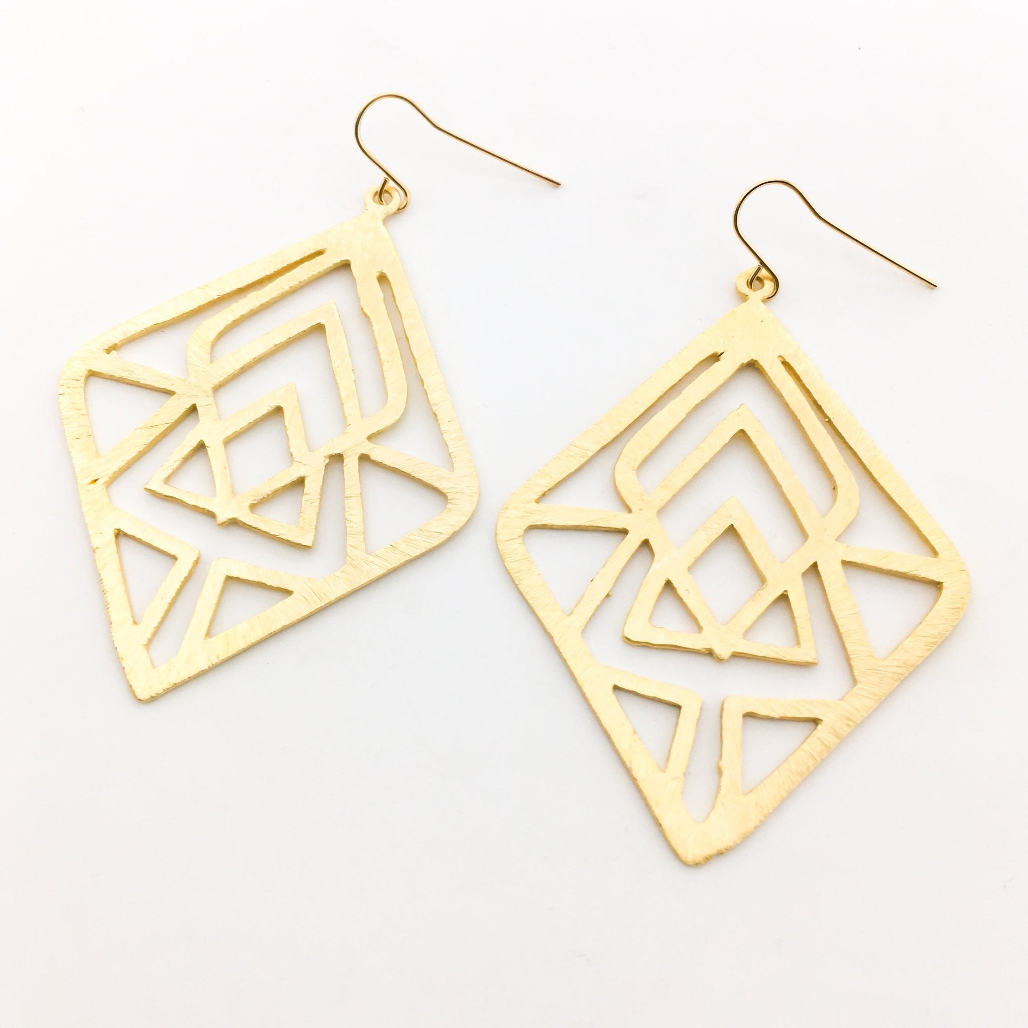 Eden Brushed Diamond Pattern Earrings - MTT Collective