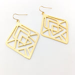 Eden Brushed Diamond Pattern Earrings - MTT Collective
