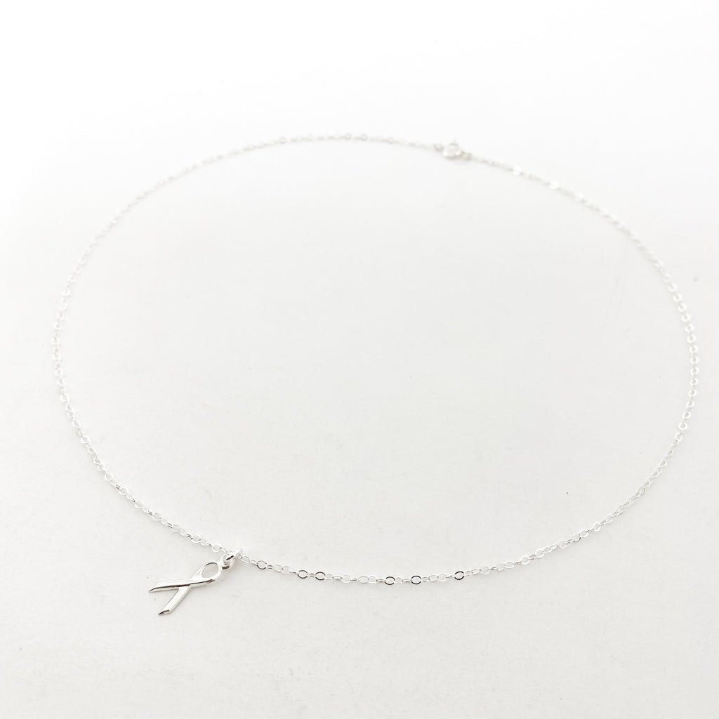 Eleanor Awareness Ribbon Necklace | Silver - MTT Collective