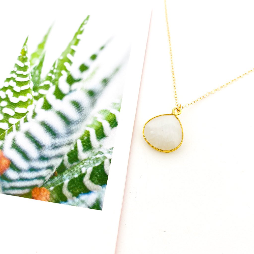 Eliana Drop Moonstone Necklace - MTT Collective