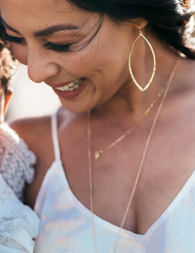 Ella Marquis Hammered Earrings - MTT Collective