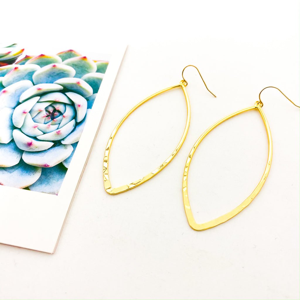Ella Marquis Hammered Earrings - MTT Collective