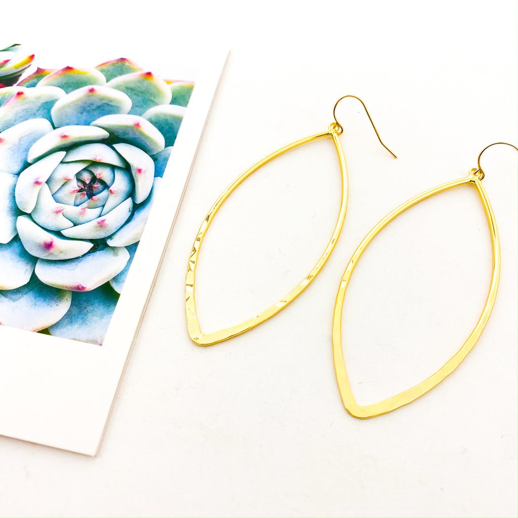 Ella Marquis Hammered Earrings - MTT Collective