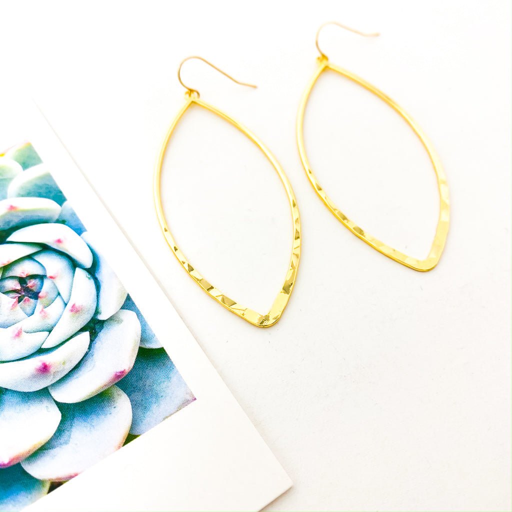 Ella Marquis Hammered Earrings - MTT Collective