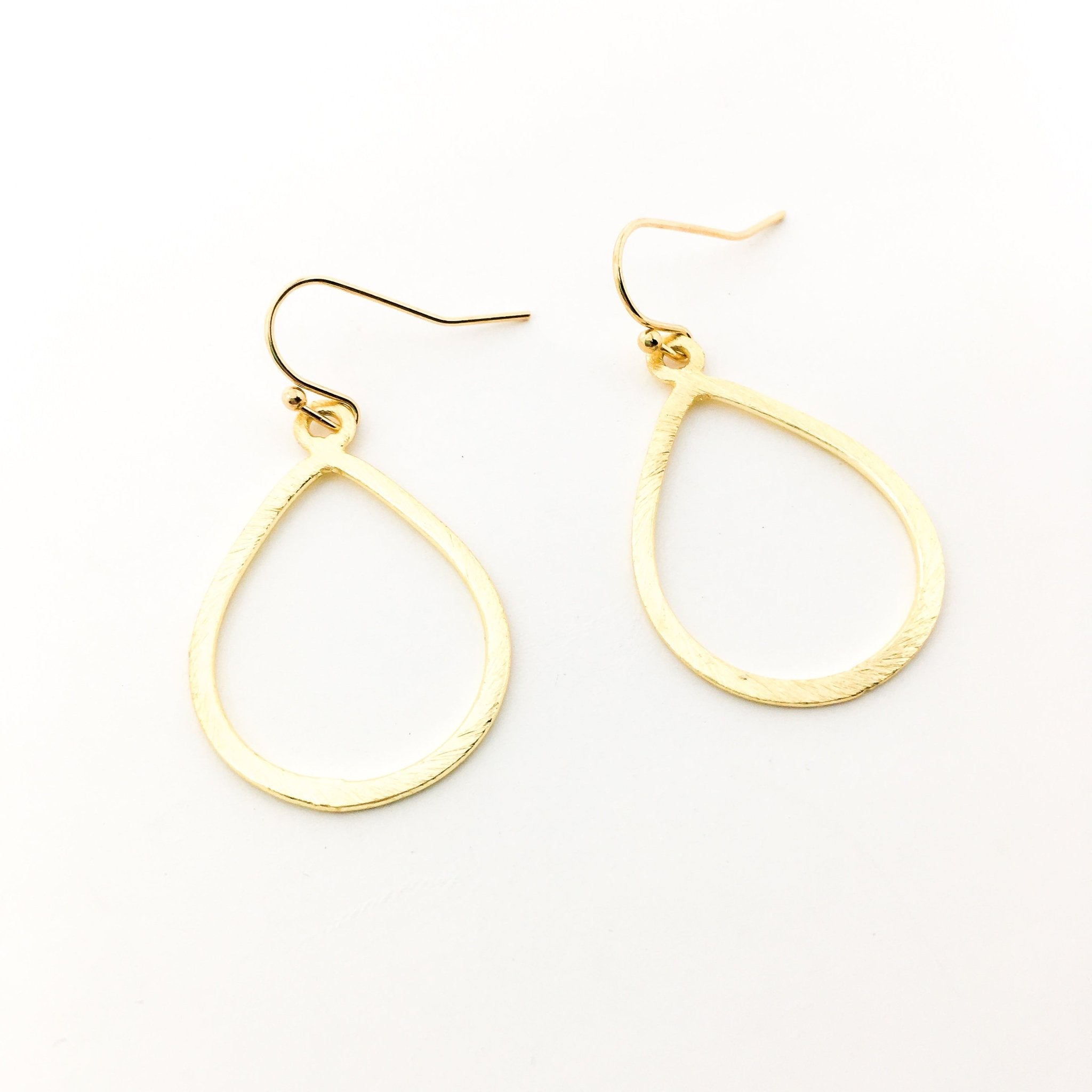 Emilia Brushed Open Drop Earrings - MTT Collective