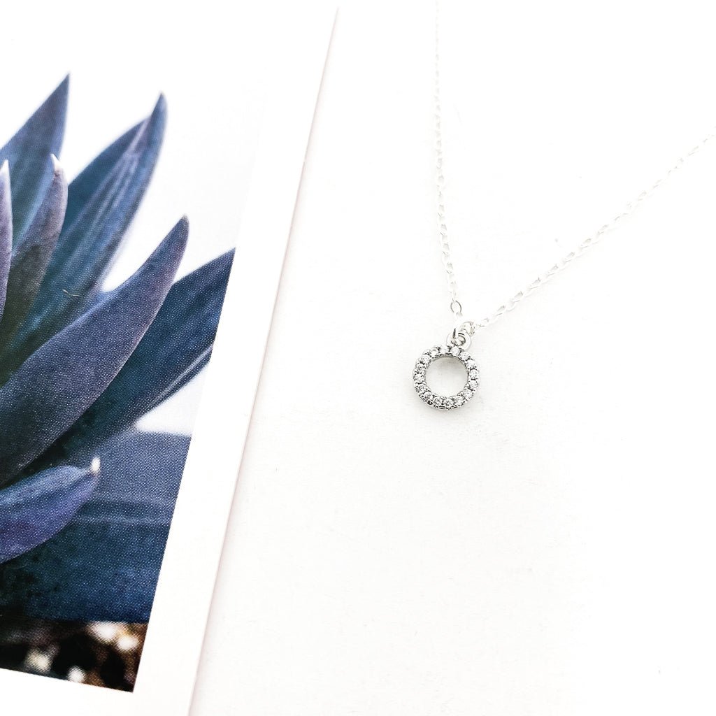 Emory Crystal Open Circle Necklace | Silver - MTT Collective