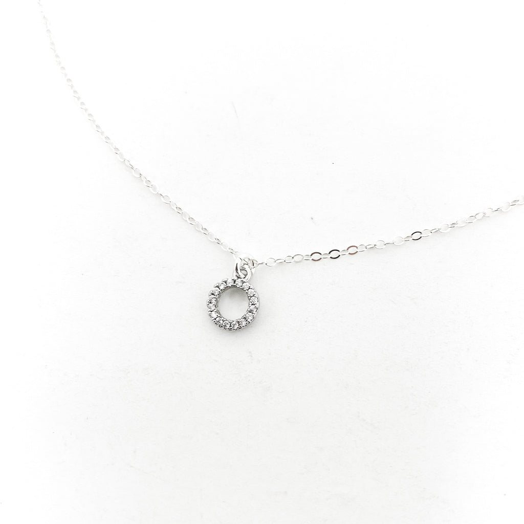 Emory Crystal Open Circle Necklace | Silver - MTT Collective