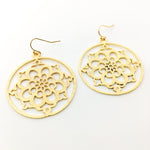 Floral Framed Brushed Earrings | Gold - MTT Collective