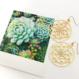 Floral Framed Brushed Earrings | Gold - MTT Collective