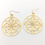 Floral Framed Brushed Earrings | Gold - MTT Collective
