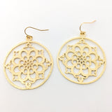 Floral Framed Brushed Earrings | Gold - MTT Collective