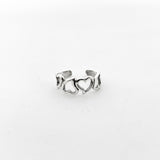 String Of Hearts Toe Ring | Silver - MTT Collective