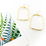 TWISTED HAMMERED WIDE RECTANGLE EARRINGS | 14K GOLD-FILLED - MTT Collective