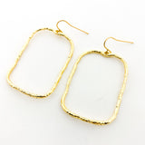 TWISTED HAMMERED WIDE RECTANGLE EARRINGS | 14K GOLD-FILLED - MTT Collective
