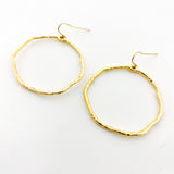 LARGE TWISTED HAMMERED HOOP EARRINGS | 14K GOLD-FILLED - MTT Collective