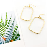 TWISTED HAMMERED WIDE RECTANGLE EARRINGS | 14K GOLD-FILLED - MTT Collective