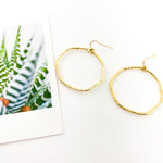 LARGE TWISTED HAMMERED HOOP EARRINGS | 14K GOLD-FILLED - MTT Collective