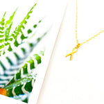 Eleanor Awareness Ribbon Necklace | Gold - MTT Collective