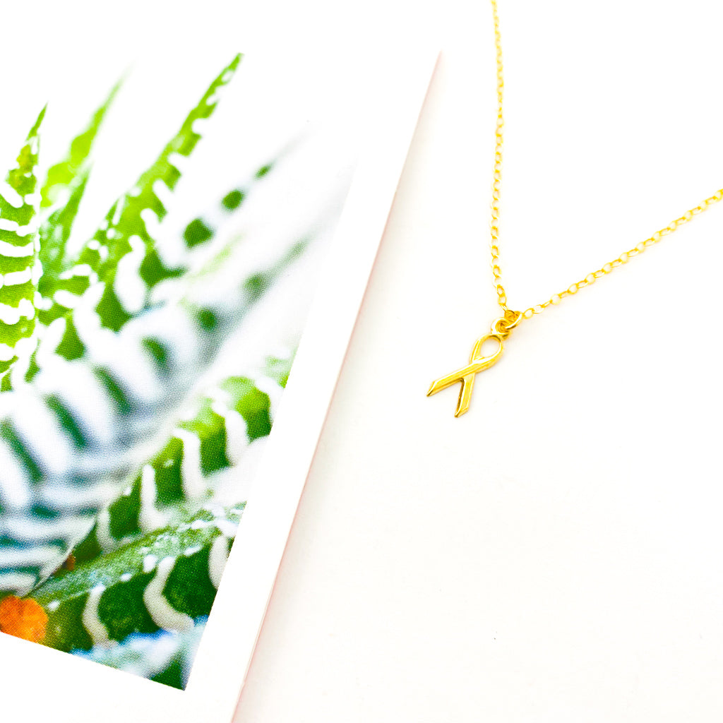 Eleanor Awareness Ribbon Necklace | Gold - MTT Collective