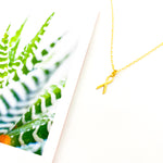 Eleanor Awareness Ribbon Necklace | Gold - MTT Collective