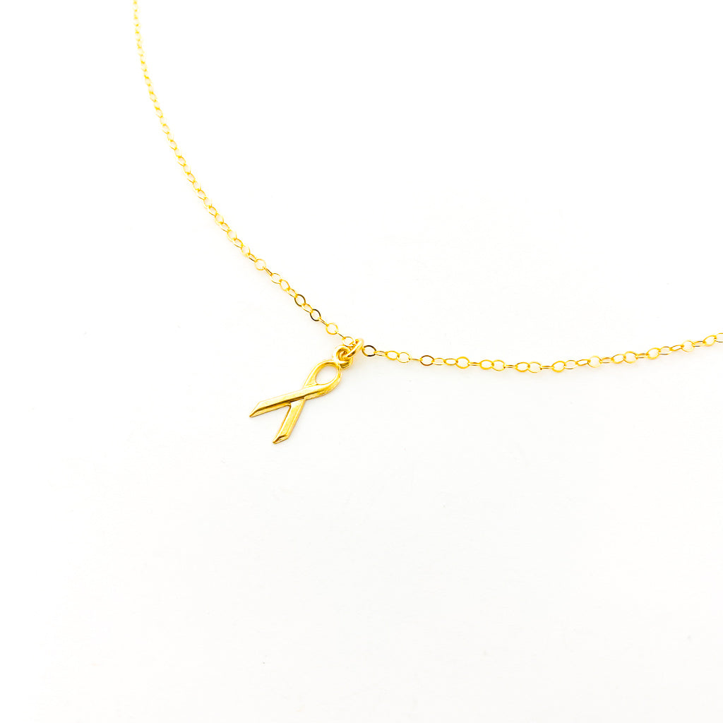 Eleanor Awareness Ribbon Necklace | Gold - MTT Collective