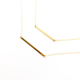 Thin Long Bar Necklaces | Gold