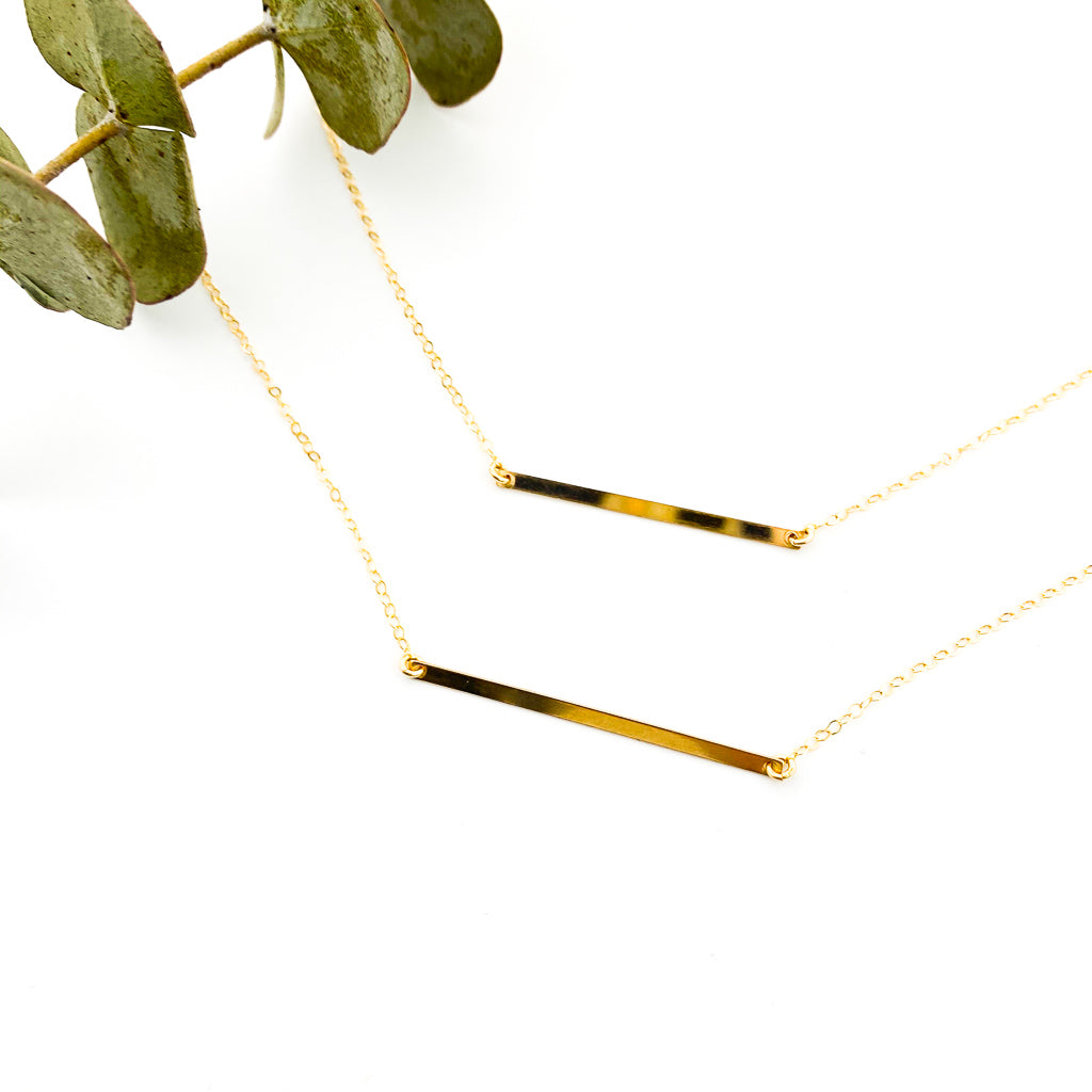 Thin Long Bar Necklaces | Gold - MTT Collective
