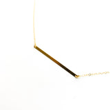 Thin Long Bar Necklaces | Gold