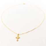 Genevieve Dainty Textured Cross Necklace | Gold - MTT Collective