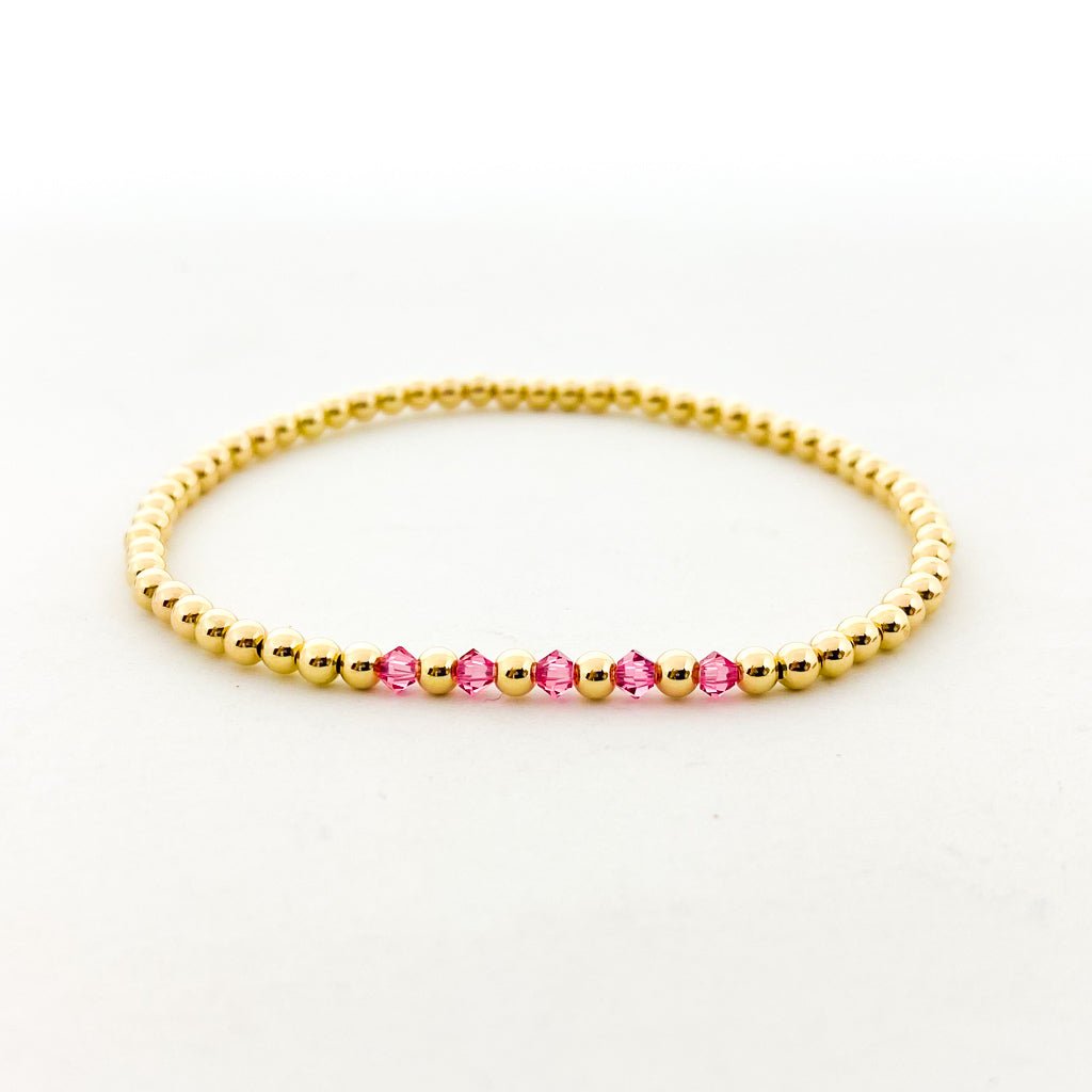 Gracie Beaded Birthstone Accented Bracelet | 3mm - MTT Collective