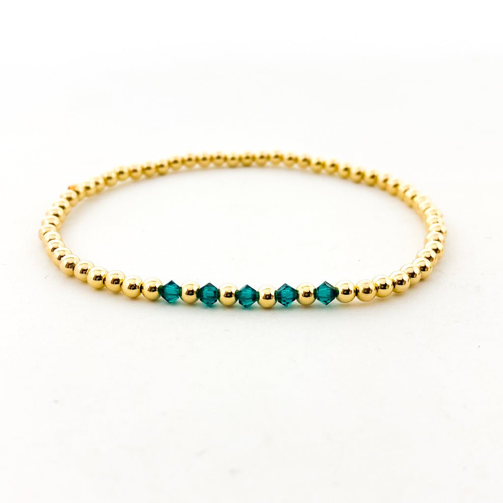 Gracie Beaded Birthstone Accented Bracelet | 3mm - MTT Collective